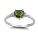 Peach Heart Ring Women's Love Shaped Zircon Diamond Set Copper Plated Silver Fashion Jewelry_ipsvogv.com