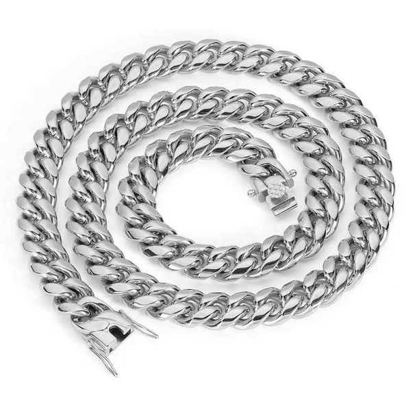 Men's Jewelry Stainless Steel Cuban Chain Dragon Head Buckle Round Grinding Encryption Stainless Steel Necklace Personality All Match Accessories_ipsvogv.com