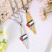 Hot selling retro oil drip stainless steel Israel Palestine flag map necklace jewelry_ipsvogv.com