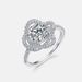 Moissanite engagement ring S925 silver flower full diamond marriage proposal ring European and American light luxury fashion_ipsvogv.com