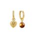 Women's Jewelry Maillard Style Retro Asymmetrical Heart Earrings Light Luxury High End Design Temperament Tiger Eye Stone Earrings_ipsvogv.com