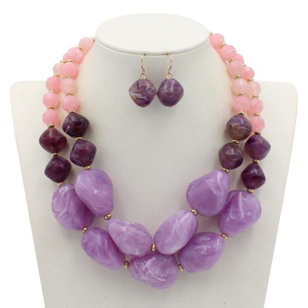 Trendy Jewelry Jelly Colorful Beaded Double Layer Sweater Chain 8290_ipsvogv.com