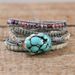 New Geometric Bracelet For Women Turquoise Braided Leather Bracelet Hand Woven Bohemian Style Bracelet_ipsvogv.com