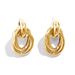 Design metal glossy water drop bean earrings female geometric love fold earrings earrings_ipsvogv.com