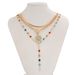 Ins Style Colorful Crystal Snake Bone Chain Necklace, Simple Turquoise Sun Pendant Set, Layered Necklace Accessory_ipsvogv.com