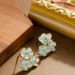 Silver Needle Korean Version Sweet And Exquisite Small Fresh Enamel Drip Glaze Osmanthus Flower For Female Niche Design_ipsvogv.com