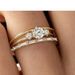 New Gold Zircon Ring With High-end Commuting And Simple Three Piece Set For Women_ipsvogv.com
