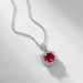 Exclusive classic fat square shape full diamond clavicle chain S925 sterling silver inlaid with cultivated ruby necklace fashion ins_ipsvogv.com