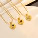 Ins style gold texture hand-inlaid Emerald zircon Heart-shaped pendant necklace non-fading jewelry_ipsvogv.com