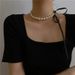 Choker French Style Pearl Black Bowknot Tie Neck Internet Celebrity Personality Collarbone Chain Women's Accessories_ipsvogv.com