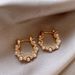Gold white pearl ear buckle niche design light luxury high-grade sense of temperament earrings explosive autumn-winter vegetarian ring earrings girl_ipsvogv.com