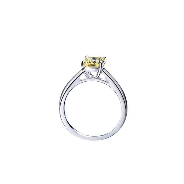 Sterling Silver New Style Egg Shaped Colorful Four Claw Diamond Ring Simple And Fashionable High Carbon Diamond Ring_ipsvogv.com