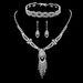 Rhinestone Jewelry Set - 3-Piece Necklace, Earrings & Bracelet, Elegant Claw Chain Design For Women_ipsvogv.com