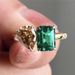 Creative Design Dual Main Stone Women's Simple And Versatile Inlaid Zircon Ring Ins Internet Famous Handmade Jewelry_ipsvogv.com