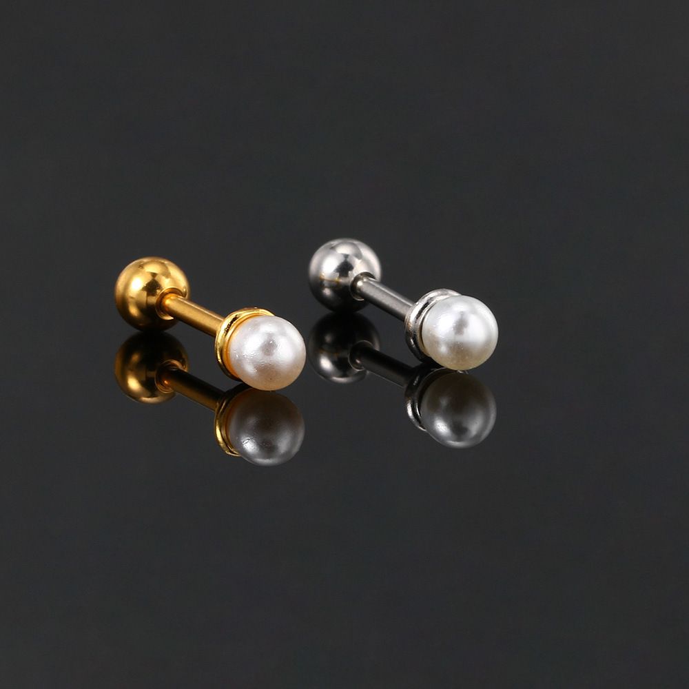Unisex popular pierced ear bone studs for women micro inlaid zircon screw ear studs sweet temperament pearl earrings earrings_ipsvogv.com