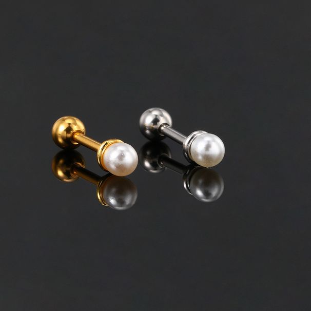 Unisex popular pierced ear bone studs for women micro inlaid zircon screw ear studs sweet temperament pearl earrings earrings_ipsvogv.com