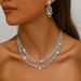 Women’s Jewelry Set Fashion Hot Selling Simple Full Diamond Chain Rhinestone Jewelry Set Necklace Earrings Suitable For Women To Wear_ipsvogv.com