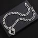 Unisex New Arrival Full Diamond Alloy Wing Pendant Cuban Chain Necklace Trendy Wing Heart Pendant Accessories_ipsvogv.com