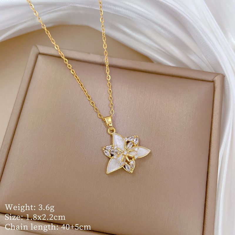 Drip 【 】 Oil Flower Light Luxury Charm Gorgeous Full Diamond Necklace Women's Versatile Clavicle Titanium Steel Chain 【 】 】 【 【 】_ipsvogv.com