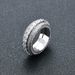 Men's Jewelry Five Row Zircon Rotatable Ring Full Of Zircon Hip Hop Trendy Personality Rotating Ring_ipsvogv.com