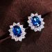 Cao Shi's New Fashionable Stylish Style Flower Shaped Colored For Women's Creative And Generous Zirconia Earrings_ipsvogv.com