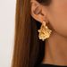 Geometric Irregular Wrinkle Liquid Lava Style Women's Earrings Studs_ipsvogv.com