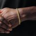 Men's Jewelry Buckle Stainless Steel Round Grinding Encryption Cuban Bracelet Hip Hop Men's Titanium Steel K Gold Bracelet_ipsvogv.com