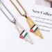 Hot selling retro oil drip stainless steel Israel Palestine flag map necklace jewelry_ipsvogv.com