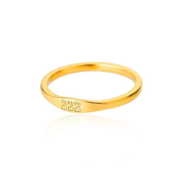 1 Piece Simple Style Number Stainless Steel Inlaid Gold Rings_ipsvogv.com