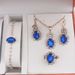Water drop rhinestone necklace earrings bracelet ring suit high-end bridal jewelry_ipsvogv.com