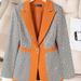 Women's Clothing high-end slim slimming heavy work sequins professional Plaid color matching suit_ipsvogv.com