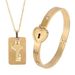 Women's Jewelry Love Lock Couple Bracelet Necklace Men And Women Heart Interlocking Soaring To The Sky Valentine's Day Gift_ipsvogv.com