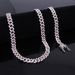 Men’s Jewelry Set Fashion Hot Selling 8mm Three Diamond Pink And White Integrated Buckle Necklace Trendy Men's Personality Hip Hop Diamond Cuban Chain_ipsvogv.com