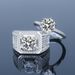 Couple Female Diamond Zircon Wedding Ring, Silver Plated Korean Edition, Dominant Men's Ring_ipsvogv.com