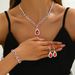 Hot Selling Full Diamond Large Water Drop Crystal Necklace Earrings Bracelet Jewelry Three-Piece Set_ipsvogv.com