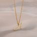 hot selling gold 26 capital English letters necklace stainless steel necklace heart shaped butterfly letter necklace_ipsvogv.com