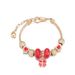 New Panjia Gold Love Beads Colorful Clover Pendant Live Jewelry Bracelet_ipsvogv.com