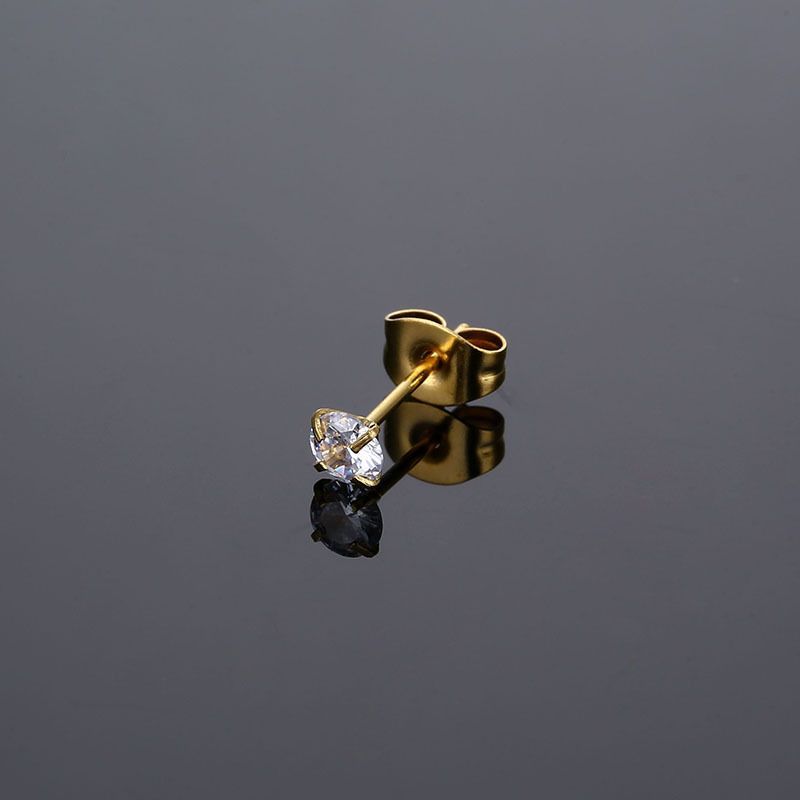 1Pair/2Pcs Medical Stainless Steel Crystal Zircon Ear Studs Earrings For Women/Men Cartilage Piercing Jewelry_ipsvogv.com