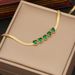 Emerald Love necklace temperament stainless steel collarbone chain INS fashion necklaces_ipsvogv.com