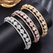 Bride every rhinestone full drill wrapped open three ring bracelet woman_ipsvogv.com
