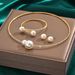 Fashion Simple Cross Border Hot Selling Bridal Jewelry Elegant Shiny Rhinestone Pearl Necklace Earrings Bracelet_ipsvogv.com