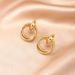 Fashion Cross Iron Tube For Women, Minimalist Style Double Hoop Earrings_ipsvogv.com