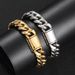 Hip Hop Flip Buckle Stainless Cuban Trendy Brand Personalized Round Ground Encrypted Titanium Steel Men's Bracelet_ipsvogv.com