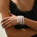 Niche Fashion OL American Versatile Handstring Female Personality Pearl Multi layer Design Light Luxury Beaded Geometric_ipsvogv.com