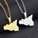 Stainless Steel Italy Sicily Map Necklace Geometric Glossy Unisex Titanium Pendant Accessories_ipsvogv.com