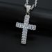 316 stainless steel gold plated inlaid AAA rectangular zircon cross pendant_ipsvogv.com