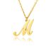 new uppercase A Z stainless steel 26 English letters necklace melon seed clasp real gold plated men's necklace_ipsvogv.com