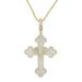 Men's Punk Style Cross Pendant Necklace With Diamond Accents, 60cm Chain (Silver/Gold) Punk Style Large Pendant Jewelry, Goods_ipsvogv.com