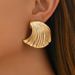 Fashionable OL American commuting style women's with personalized wave shaped niche design earrings, light luxury_ipsvogv.com