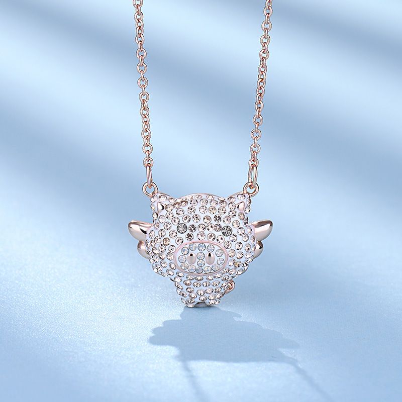 Crystal Elements The Year Of The Pig Limited Edition Pig Necklace For Women Light Luxury Niche High End_ipsvogv.com